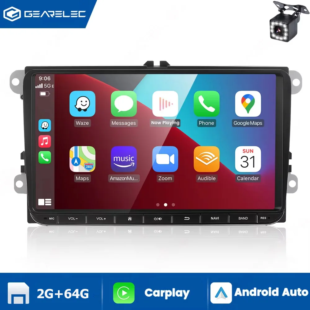 Autoradio 9 pouces Android 13 pour VW Passat 6 7 CC Polo GOLF 5 6 Touran, navigation GPS WiFi, BT, écran partagé, autoradio FM