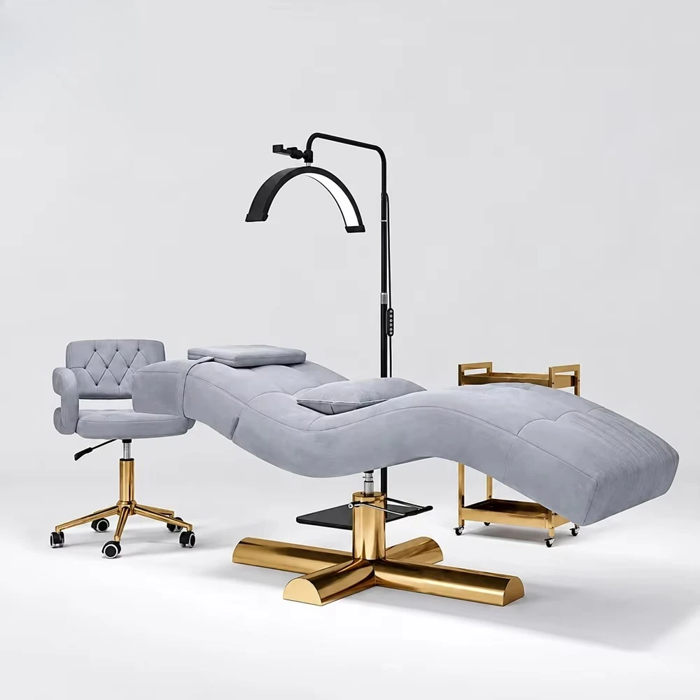 Massage and Spa Supplies Foldable Adjustable Beauty  Eyelash Salon Facial Chair Curve Lash Bed Massage Table
