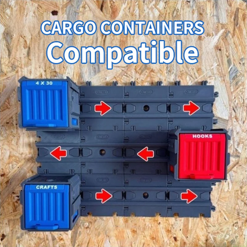 

9PCS Cargo Containers Mini Modular Storage Box Wall Mount Screws Bolts and Nuts Organizer Easy Access Drawers for Small Hardware