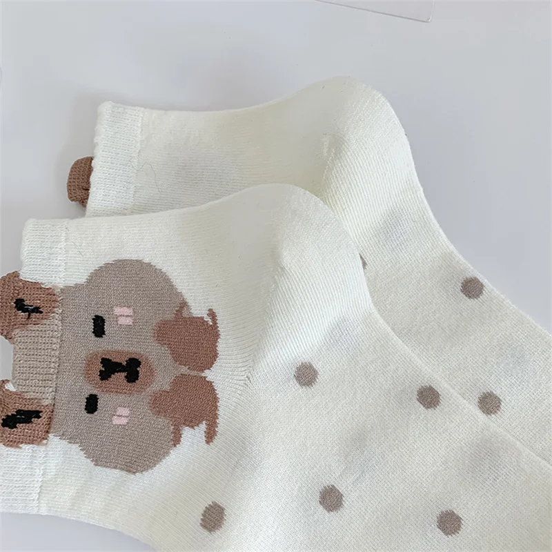 5Pcs/Sets Women Capybara Short Socks Cartoon Cute Cotton Socks for Mens Summer Thin Breathable Soft Unisex Children Socks