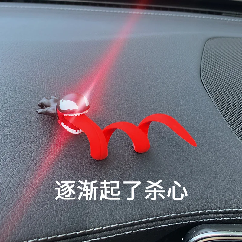 movie Venom Mini Q-version Action Figure PVC Model Electric motorcycles handle decoration Car Decoration ornament Doll Toy Gifts