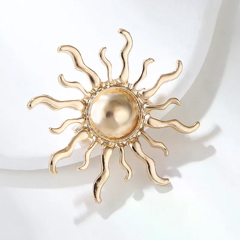 1PCS Fashion Sun Flower Brooches Pin For Women Men Beautiful Sun Flowers Party Office Brooch Pins Gifts For Women Clothing