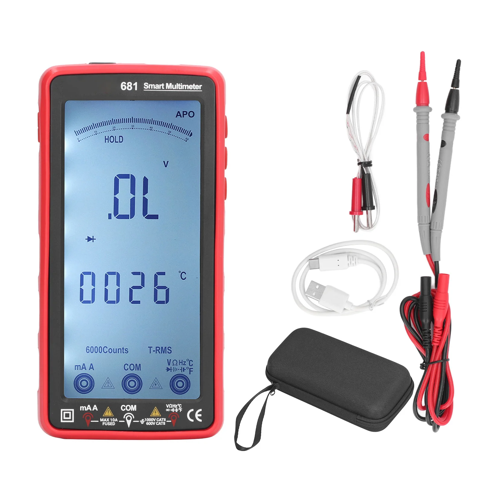 Full Screen Multimeter NCV Non Contact Multimeter Anti Burning Automatic LCD Full Screen Intelligent Multimeter Volt Amp Meter