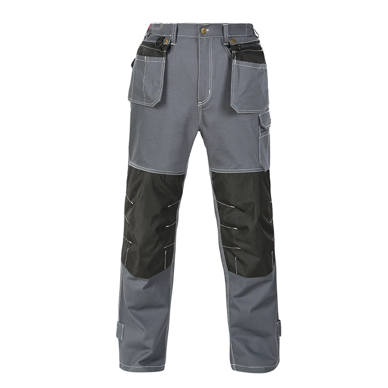 Pantalones de trabajo para hombre, algodón mecánico con rodilleras, pantalones de construcción, trabajo para hombre, pantalones Cargo con múltiples bolsillos para hombre