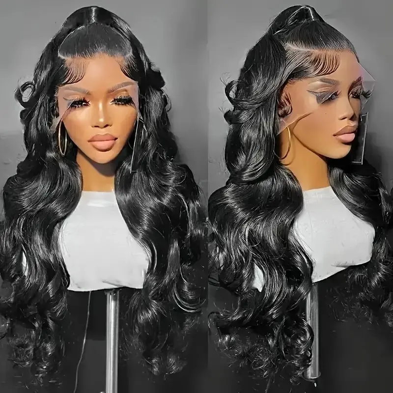 Rosabeauty 250% HD 13X6 Lace Frontal Human Hair Wigs Body Wave 13X4 Transparent Lace Front Glueless Water Wave Wig 32 Inches