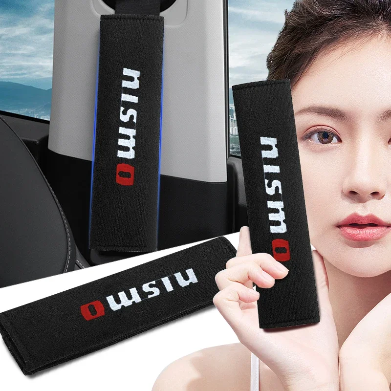 2Pcs Car Seat Belt Cover Shoulder Protection Pads For Nissan X-trail Qashqai Note Juke Sentra Patrol Leaf Car Accessories