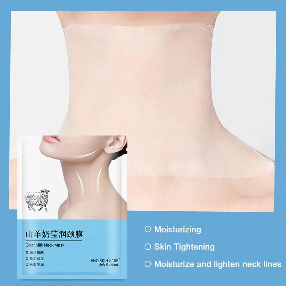 Maschera per il collo al latte di capra collagene rassodante antirughe sbiancante maschera di bellezza Lift Care Neck rassodante idratante Anti-età pelle N0W6