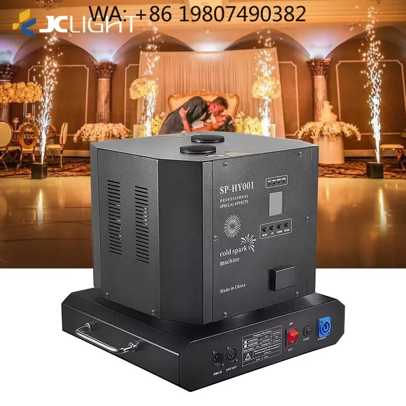 Dual Head Rotating Cold Spark  Wireless DMX Safe Pyro Fountain for Wedding Club Stage Party Live FX Show