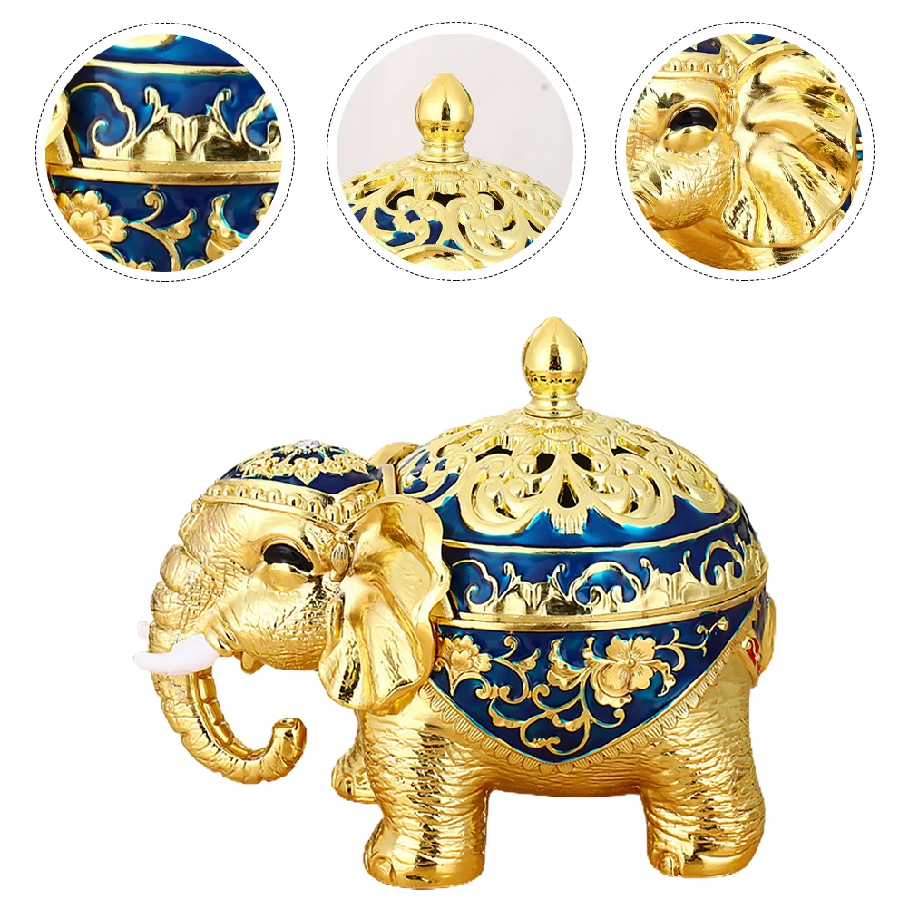 

Retro Incense Burner Zinc Alloy Elephant Shaped Censer Decorations Home Furnishings Air Purifier Stress Relief Sleep Aid Yoga