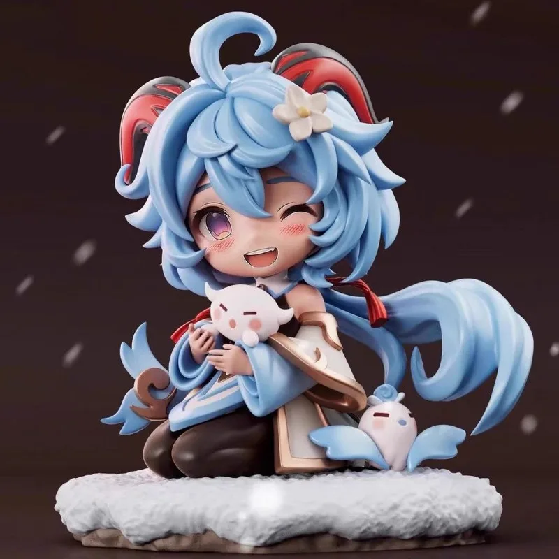 17cm Genshin Impact Hu Tao Ganyu Action Figure Pvc Cute Kawaii Girl Series Anime Characters Collection Desktop Display Gift Toys