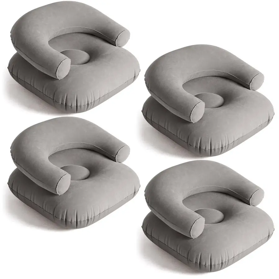 4 Pcs Inflatable Lounge Chair Deck Chair Lazy Sofa, Blow Up, Folding, Portable Couch for Home, Office Balcony, Floor Seating Da