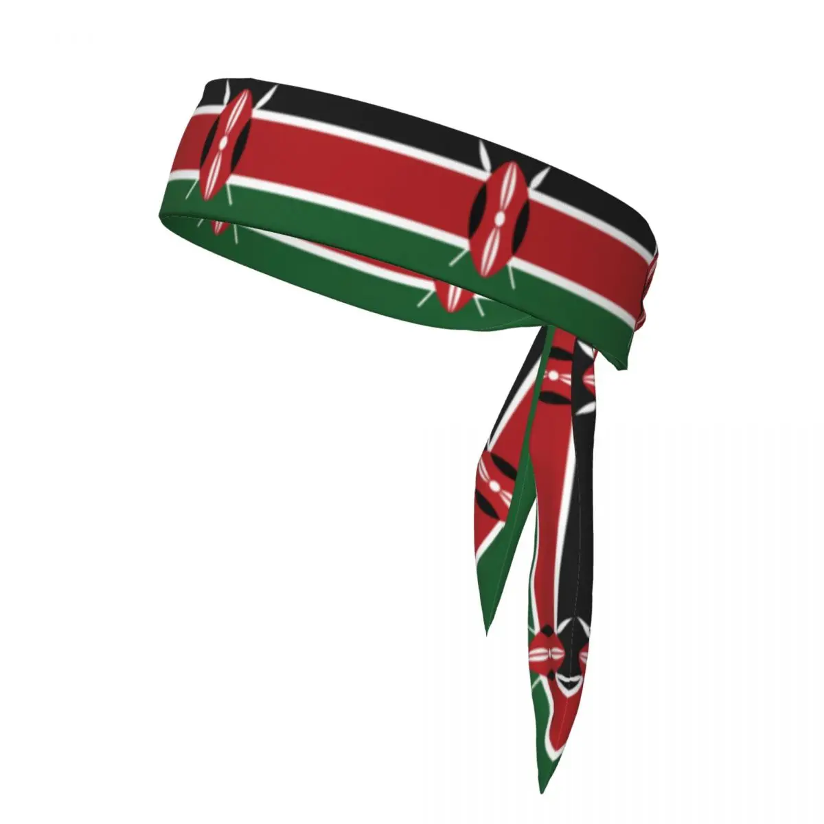 

Sports Headband Head Tie Kenya Flag Bandana Sweatbands Yoga Tennis Headwrap For Adult