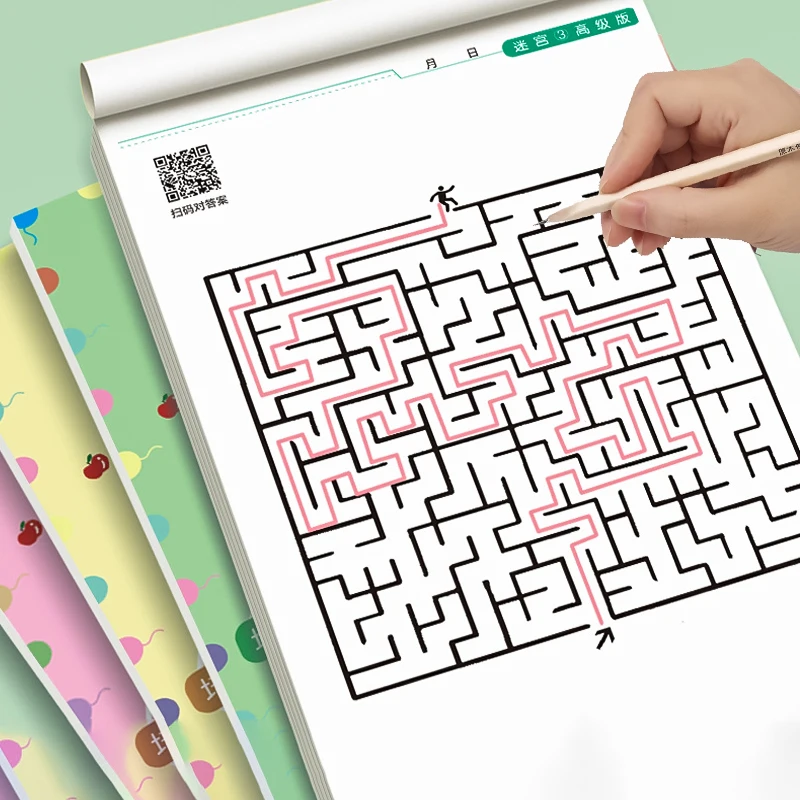 Children Puzzle Maze Digital Connection Picture Book Toy Students' Concentration Maze Training Book Intellectual Development Toy