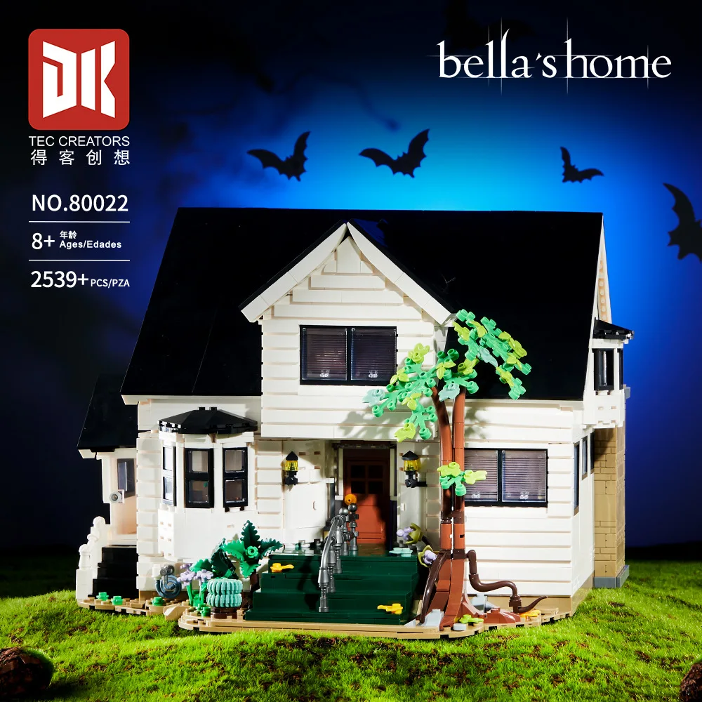 En STOCK, Idea MOC, vista a la calle de la ciudad, Bella Villa, bloques de construcción, ladrillos de construcción, modelo de juguete para niños, conjunto de regalo