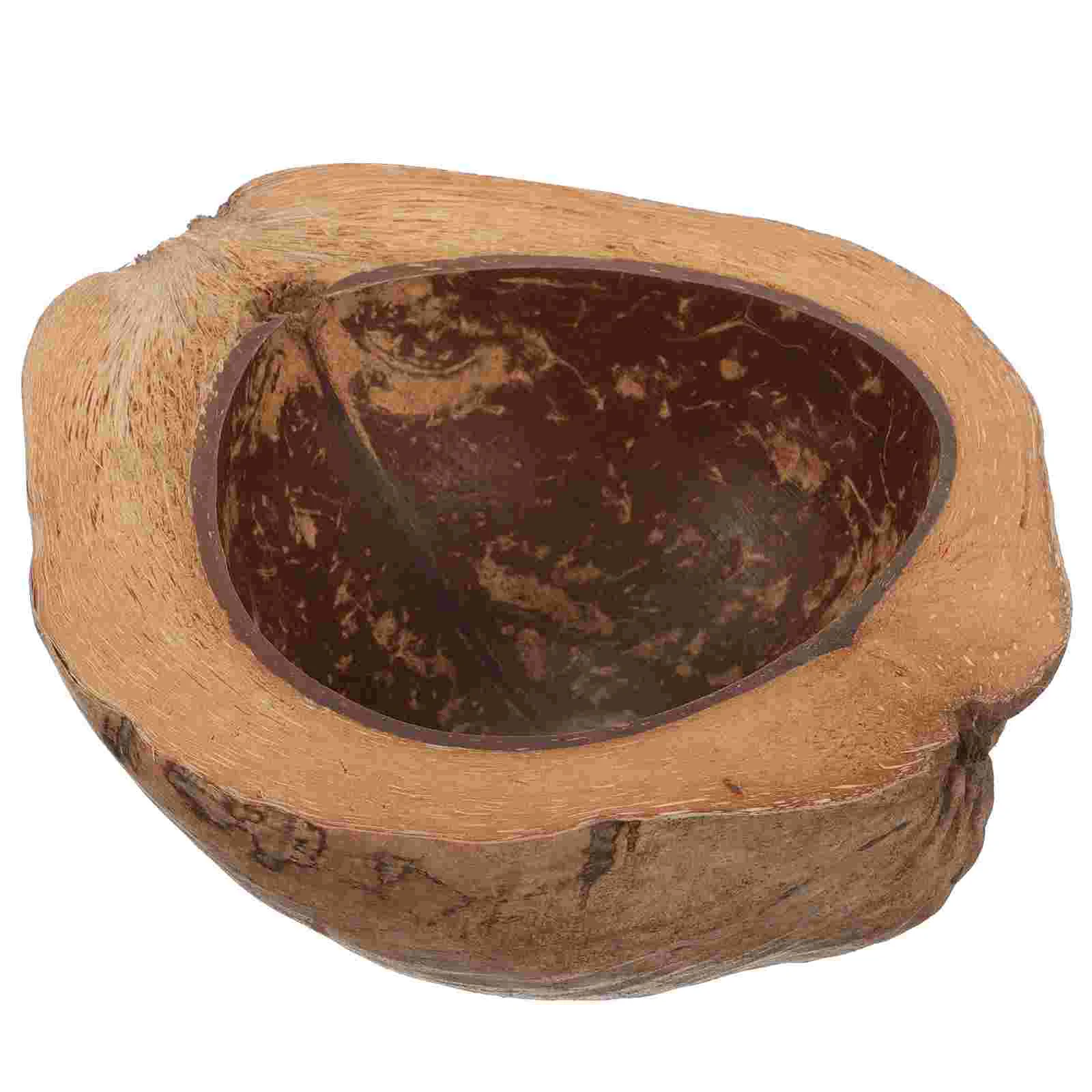 Natural Coconut Shell Scented Cup Hainan Old Bowl Round Coconuts Food Serving Container Home Decor Salad Snack Dessert