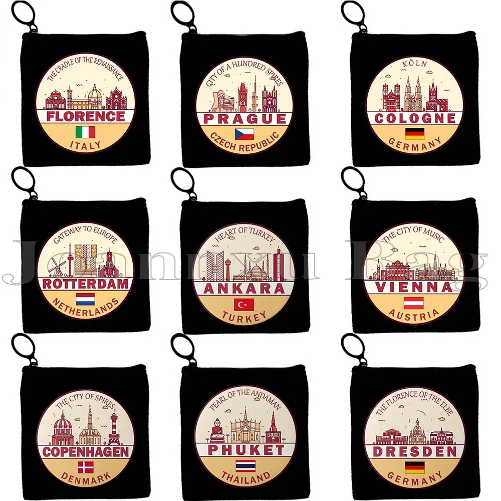 Berlin Chicago Florence Las Vegas Rome Munich Vienne Varsovie Bangkok ZURICH France Florence Porte-monnaie Porte-clés Sac Portefeuille Pochette
