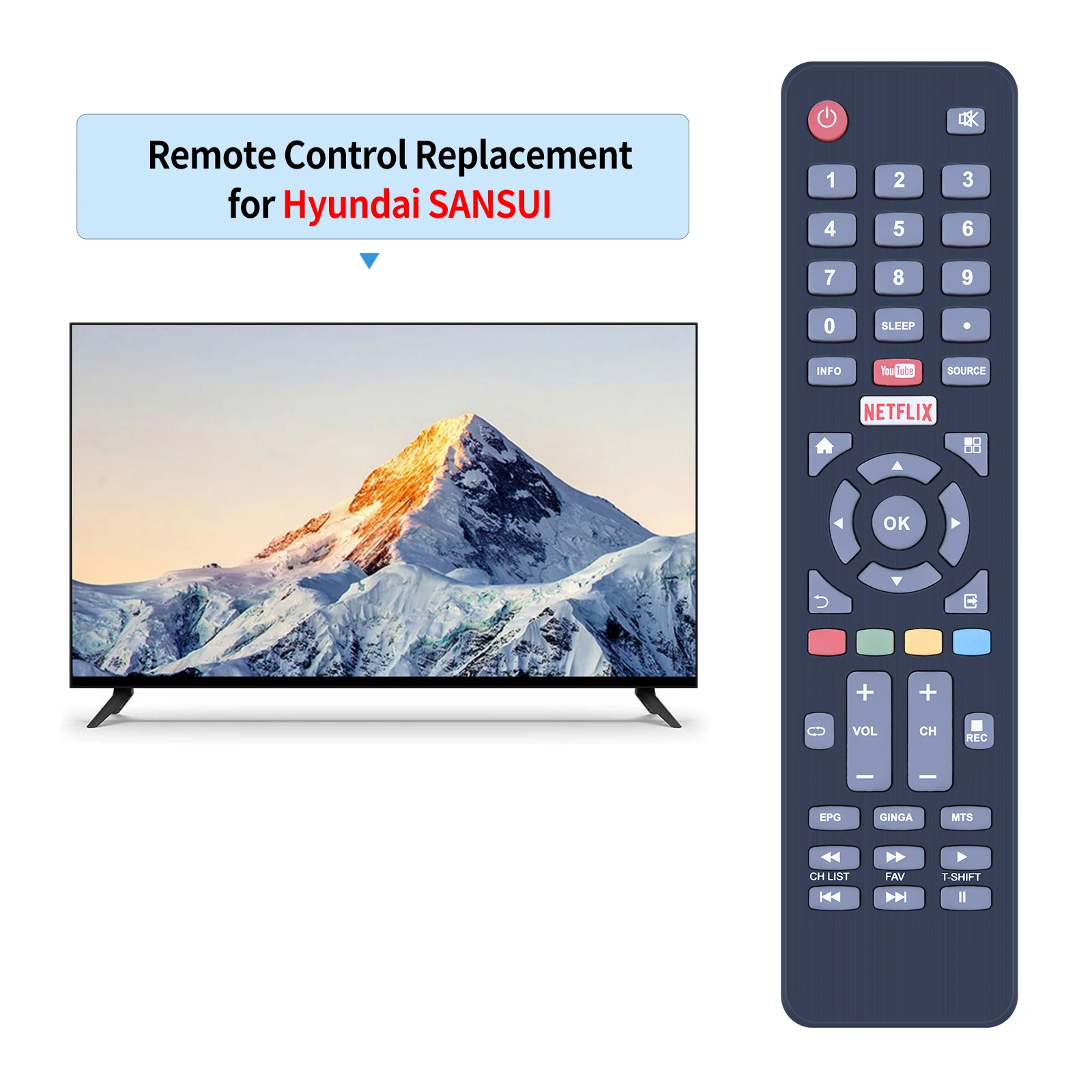 Remote control for Hyundai SANSUI smart tv