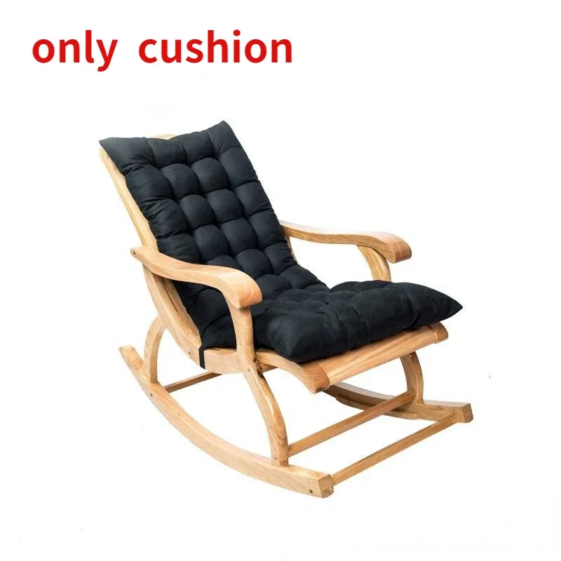 Solid Color Living Room Recliner Thick Plush Pillows Rocking Chair Outdoor Garden Fabric Backrest Wicker Home Decor (No Chair）