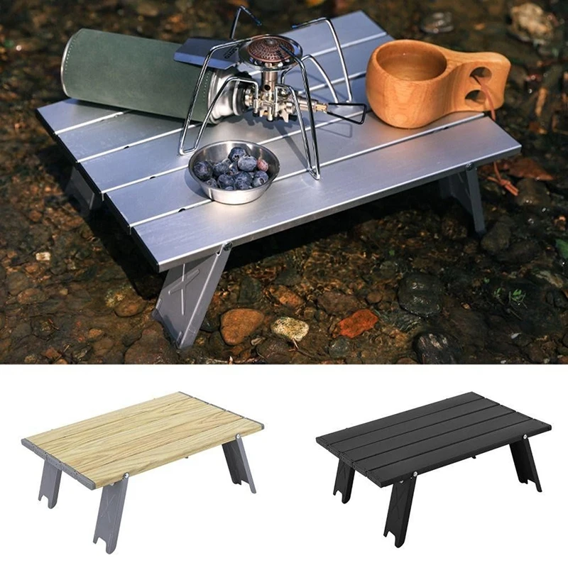 Outdoor Ultra Lightweight Portable Mini Aluminum Alloy Table, Ultra Small Folding Leisure Table, Tent Camping Table, Tea Table