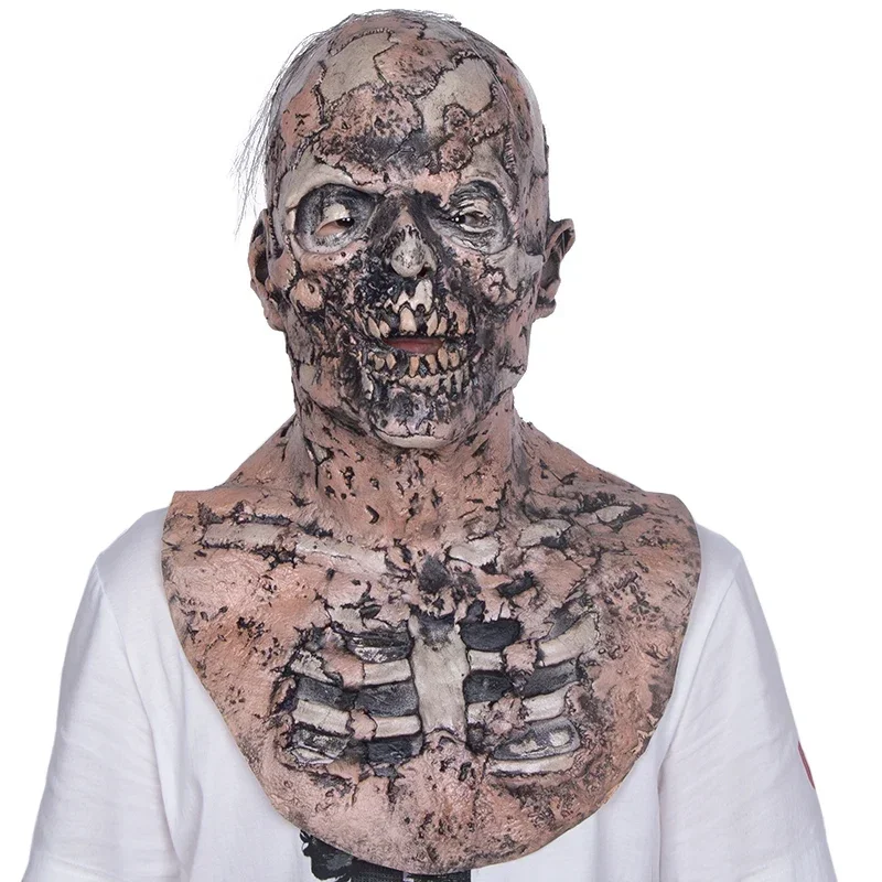 Coslan Spaventoso Walking Dead Zombie Maschera in lattice Creepy Costume di Halloween Horror sanguinante Decorazione di oggetti di scena di Halloween per adulti