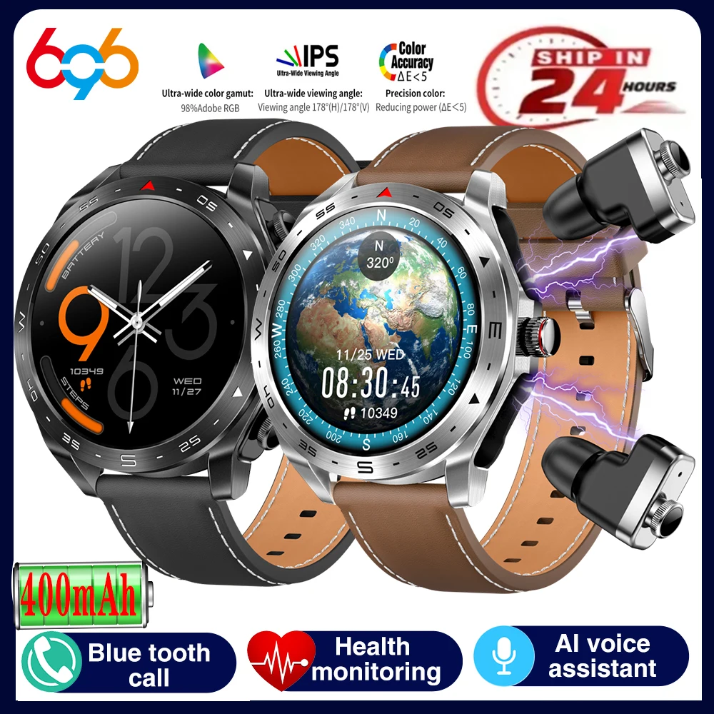 

2 In 1 TWS Headset Smartwatch Blue Tooth Call Sport Fitness Health Earphones Watches Music Noise Reduction Headphone Smart Watch