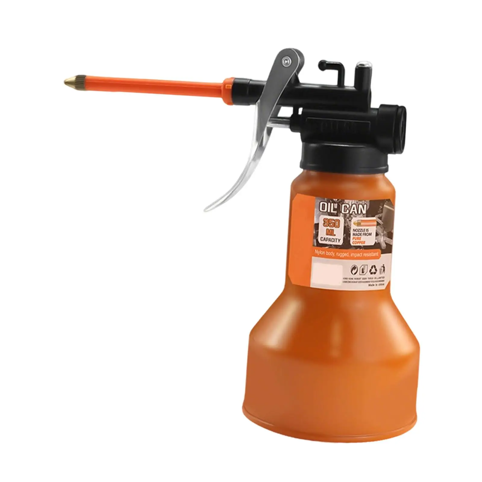 Manual High Carbon Steel Oil Can Oiler Tank with Extended Spout for Car Engine Lubrication Tasks