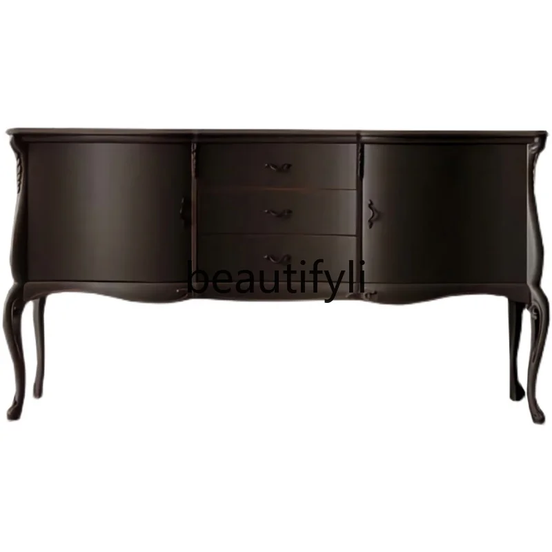 

American home decoration porch cabinet light luxury foyer simple living room solid wood decoration storage side cabinet