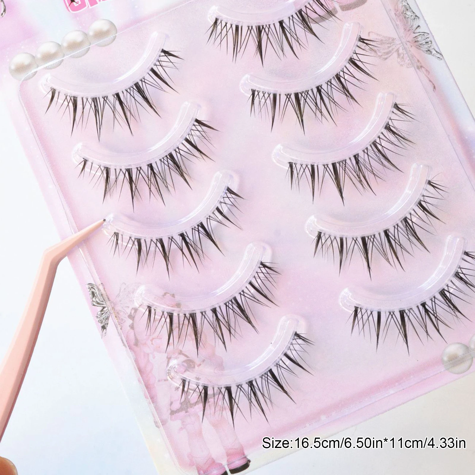 Little Devil Falsche Wimpern Manga Transparentes Band Natürliches Volumen Wimpern für Anfänger Party Make-up im koreanischen Stil