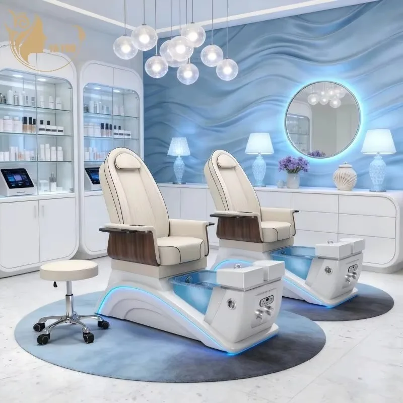 Fashion Foot Spa Pedicure Chair Set with Pipeless Jet System and Reclining Spa Chair Pedicure for Beauty Salon With Foot Massage