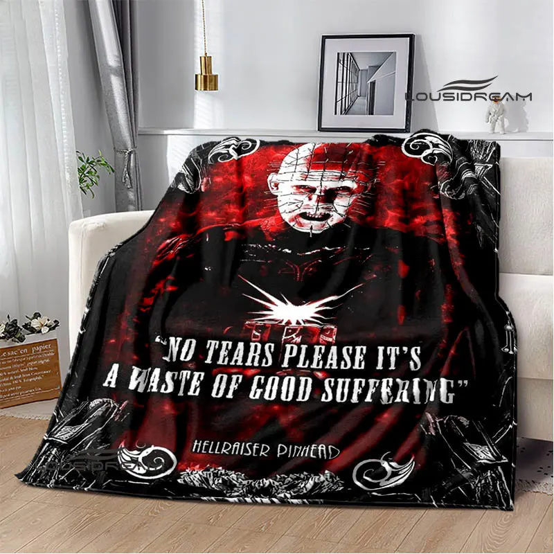 hellraiser horror print blanket picnic blanket thin blanket flannel soft and comfortable home travel bed blanket birthday gift