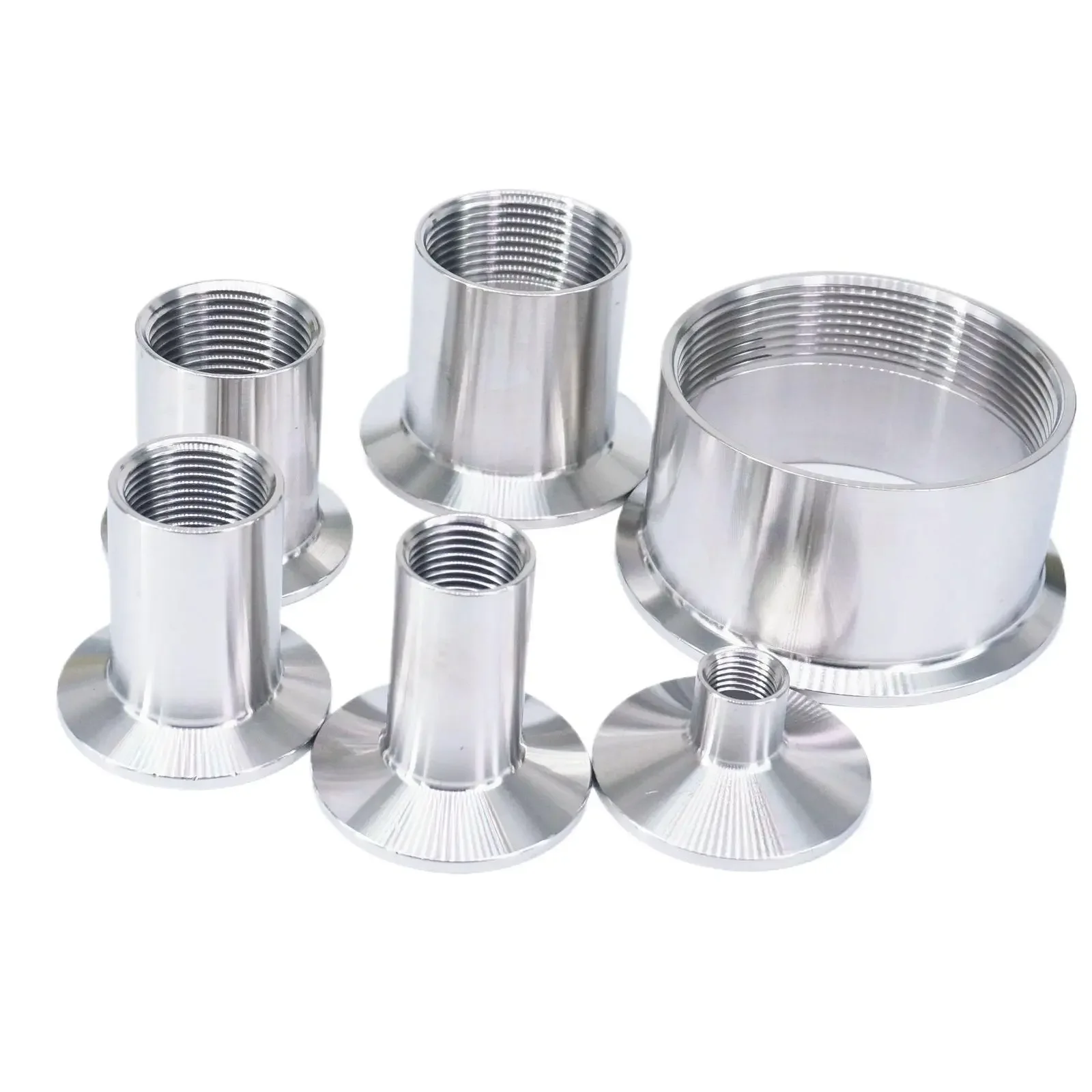 

1/2" 3/4" 1" 1-1/4" 1-1/2" 2" 2-1/2" BSPT Female Tri Clamp 1.5" 2" 2.5" 3" 304 Stainless Sanitary Ferrule Clamp Pipe Fitting