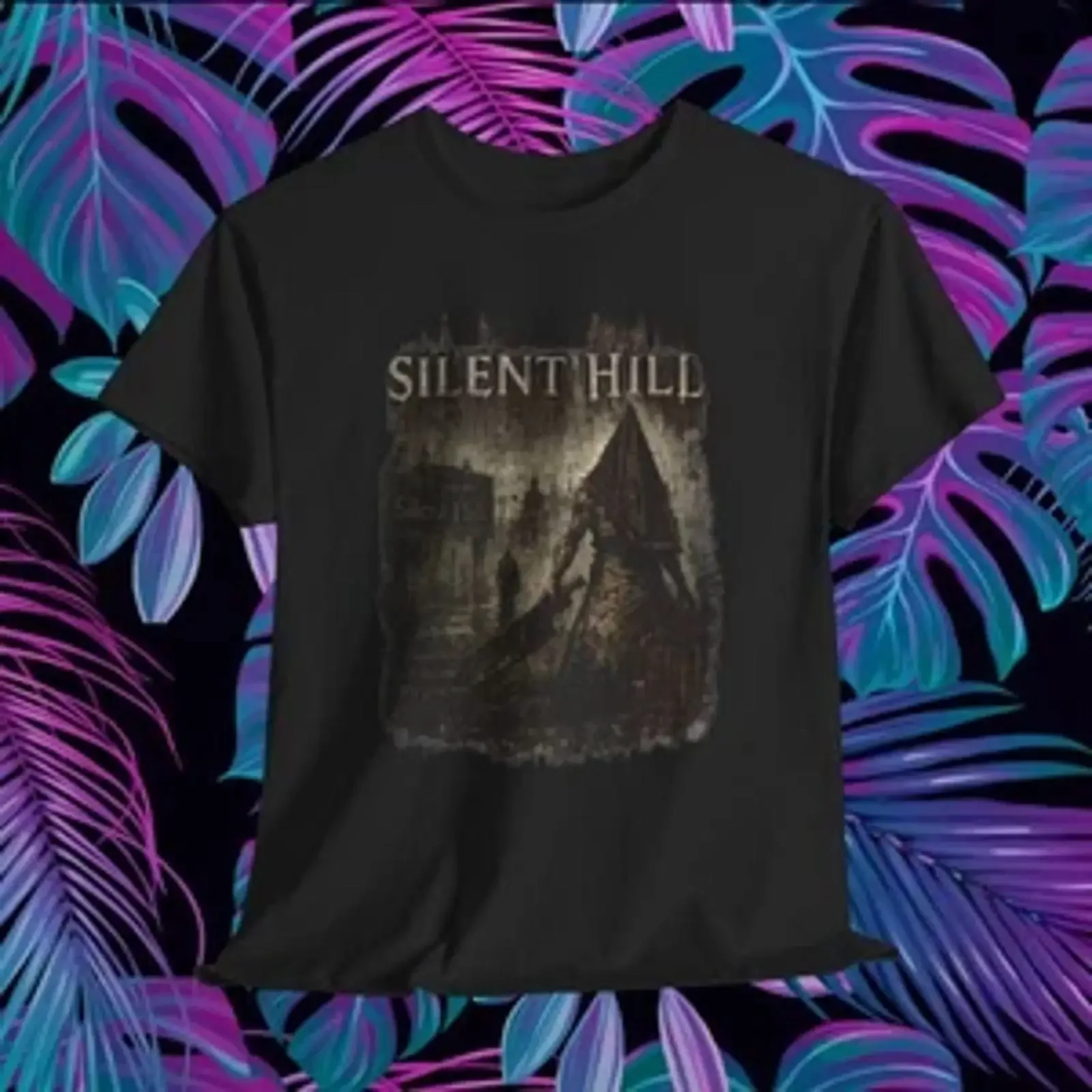 Silent Hill Horror T Shirt Pyramid Head Retro Game Gothic vintage Washed streetwear Soft Casual designer clothes Versatile