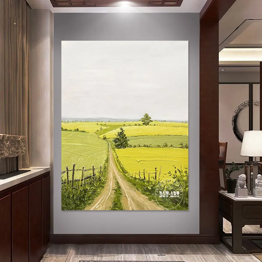 

Индийская деревня картины холст 3d картина красивый пейзаж ручной рисунок без рамки абстрактная зеленая акриловая текстура Настенный декор