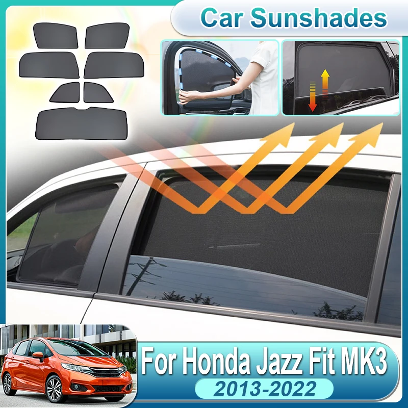 

For Honda Jazz Accessories 2013-2022 Fit MK3 Car Mesh Sunshade Curtain Style Windshield Window Visor Protection Auto Accessories