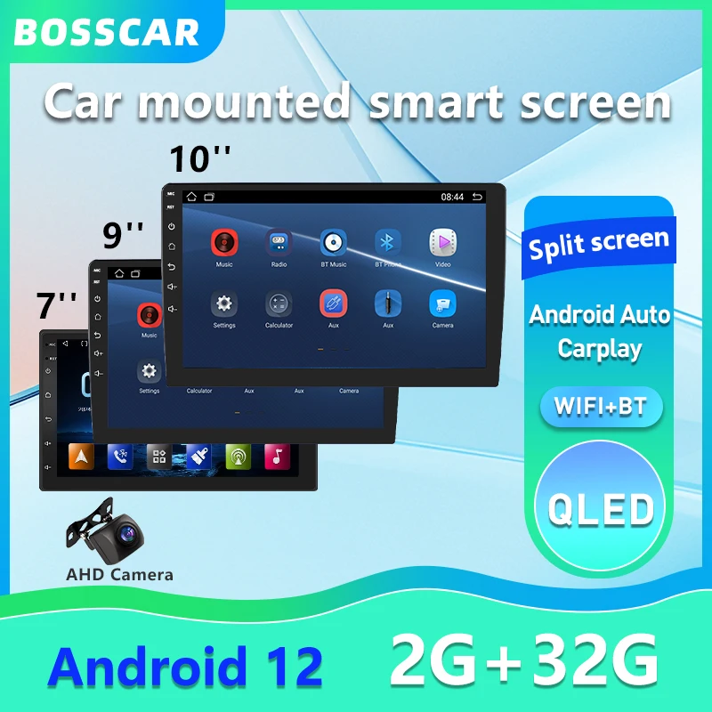 

BOSSCAR 4G 64G Car play Multimedia 7 9 10 inch CarPlay Android Auto 2 din Radio Stereo Receiver Player 2DIN GPS 4 Core