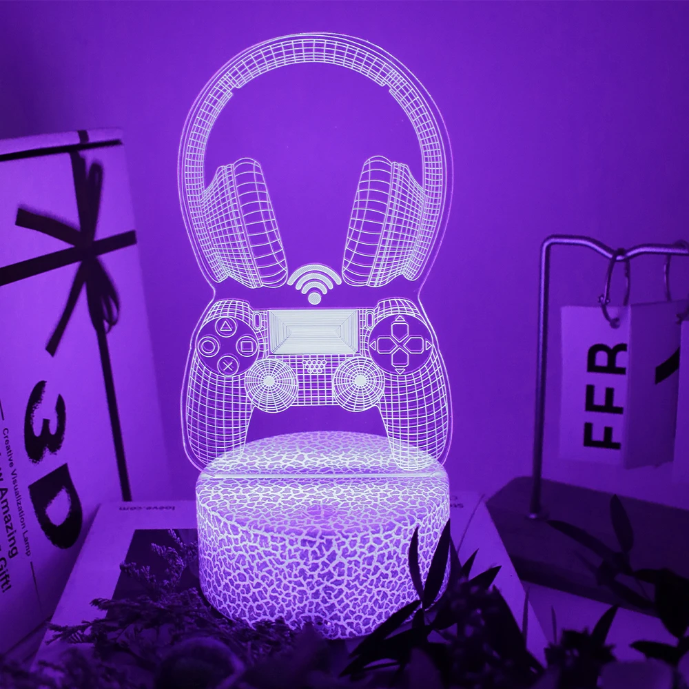 Lámpara LED para mesita de noche, decoración del hogar para juegos, 16 colores, Control remoto inteligente, decoración de habitación táctil, luz nocturna