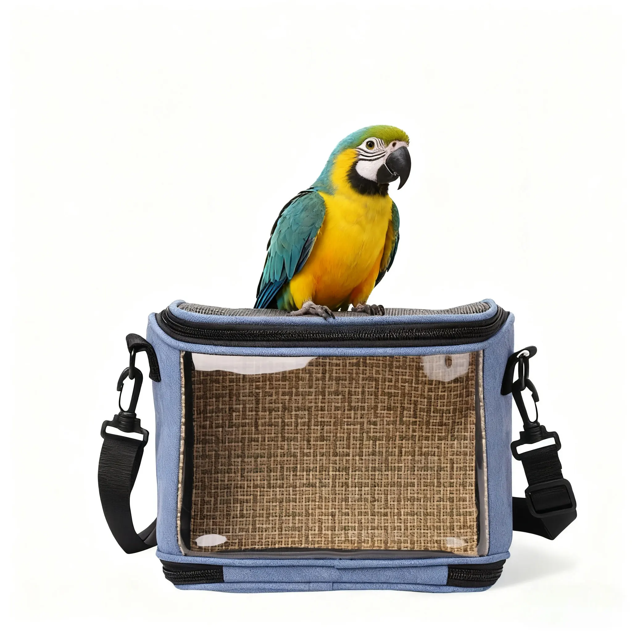 Transparent outdoor small pet outing bag, messenger bag, bird cage outing bag, foldable, reusable, durable