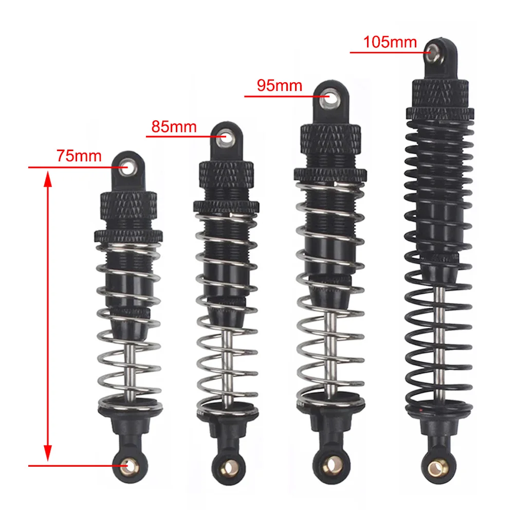 2PCS Aluminum Shock Absorber 75/85/95/105mm Oil Damper for 1/10 RC Crawler Buggy Off-Road Trucks Car Accessories
