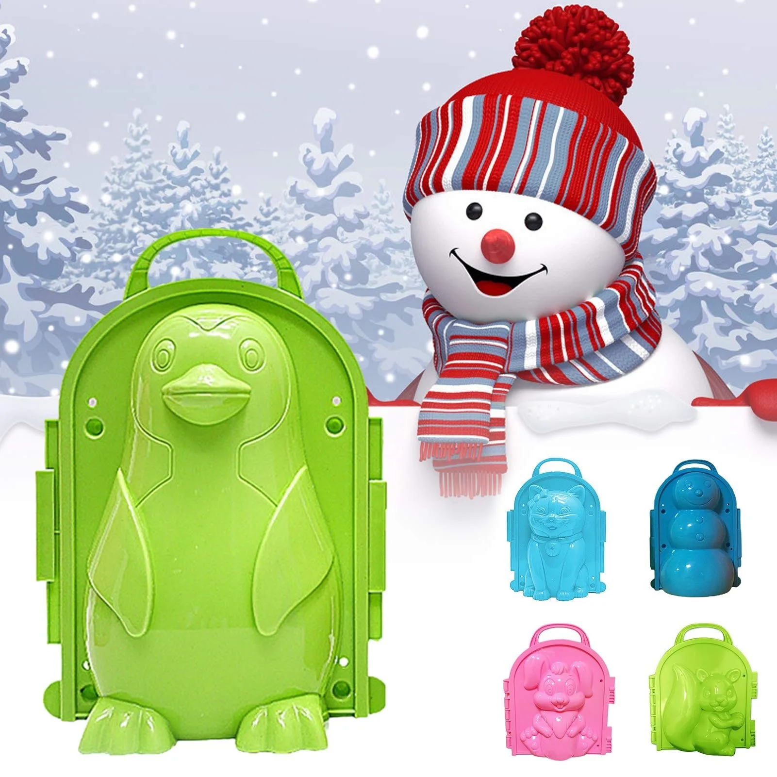 

1 шт. Mold 3 дизайна Snowball Maker (Снеговик/Пингвин/Кошка) - Детская уличная игрушка для игр в снег и песок - Зимний забавный подарок (случайный цвет)