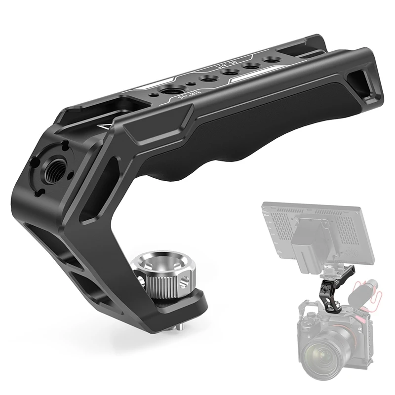 

Camera Top Handle Rail Comfort Silicone Grip With Quick Release Clamp Handgrip For Dslr Camera Cage Video Rig