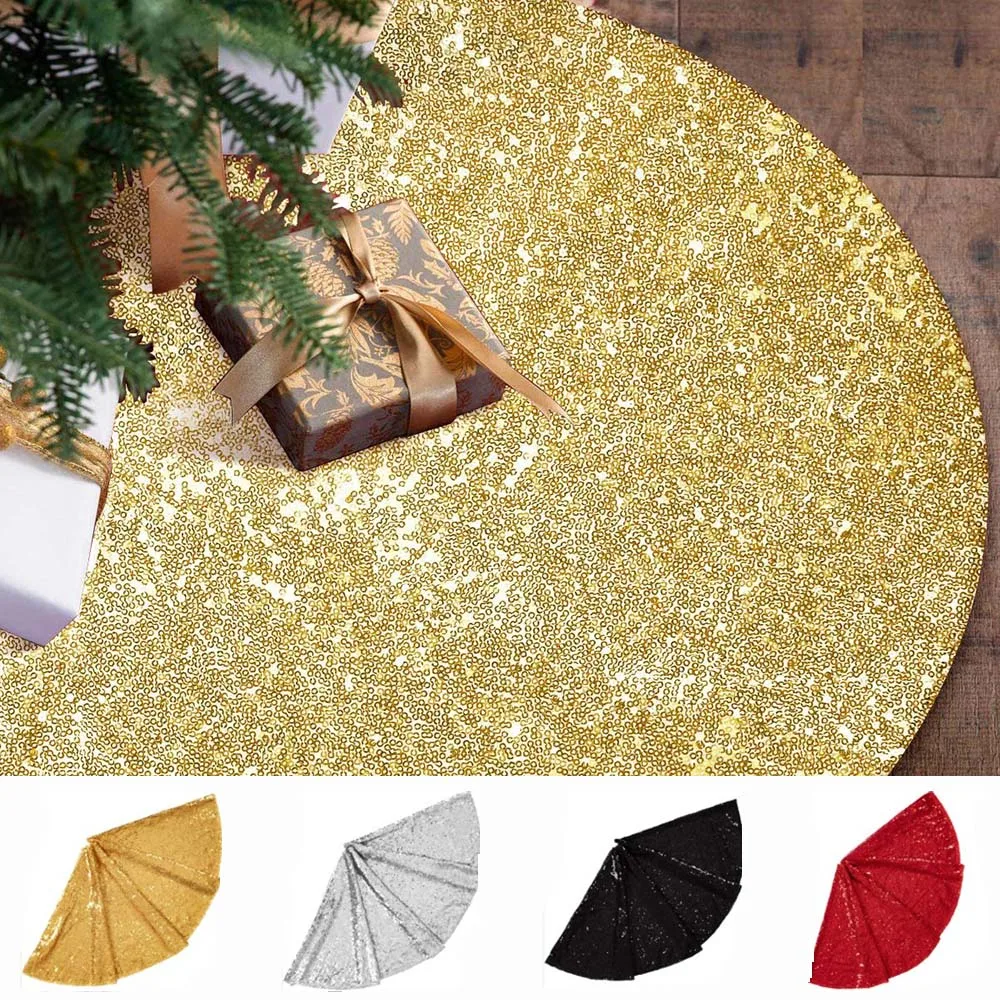 

Sequin Christmas Tree Skirts Cover for Home Christmas Tree Skirt Carpet Floor Mat Xmas Tree Door Decor Party New Year Decoration