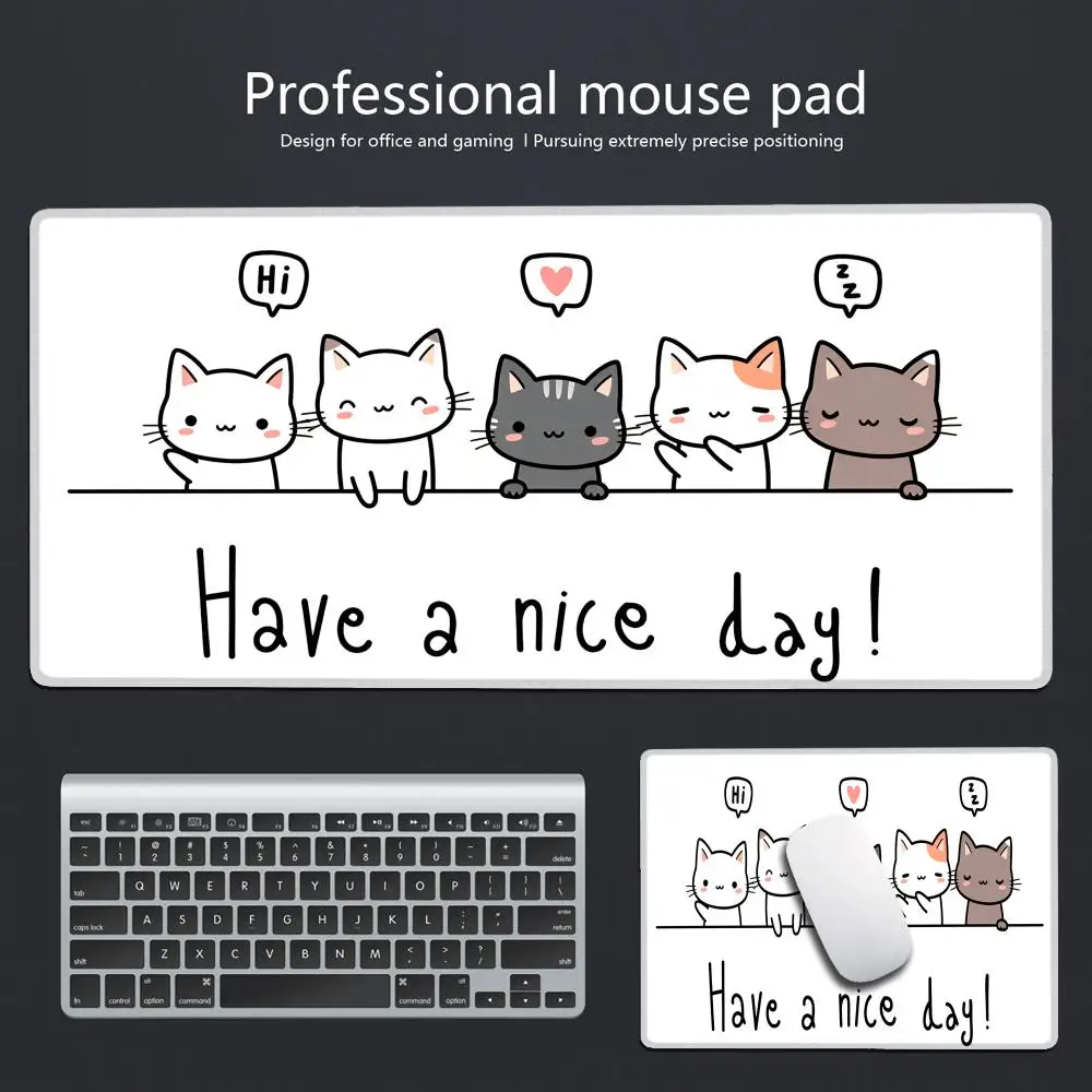 

HYBXAXCCute Cat Mouse Pad Gaming XL HD Large Custom Mousepad XXL Mouse Mat Office Non-Slip Natural Rubber Carpet PC Table Mat