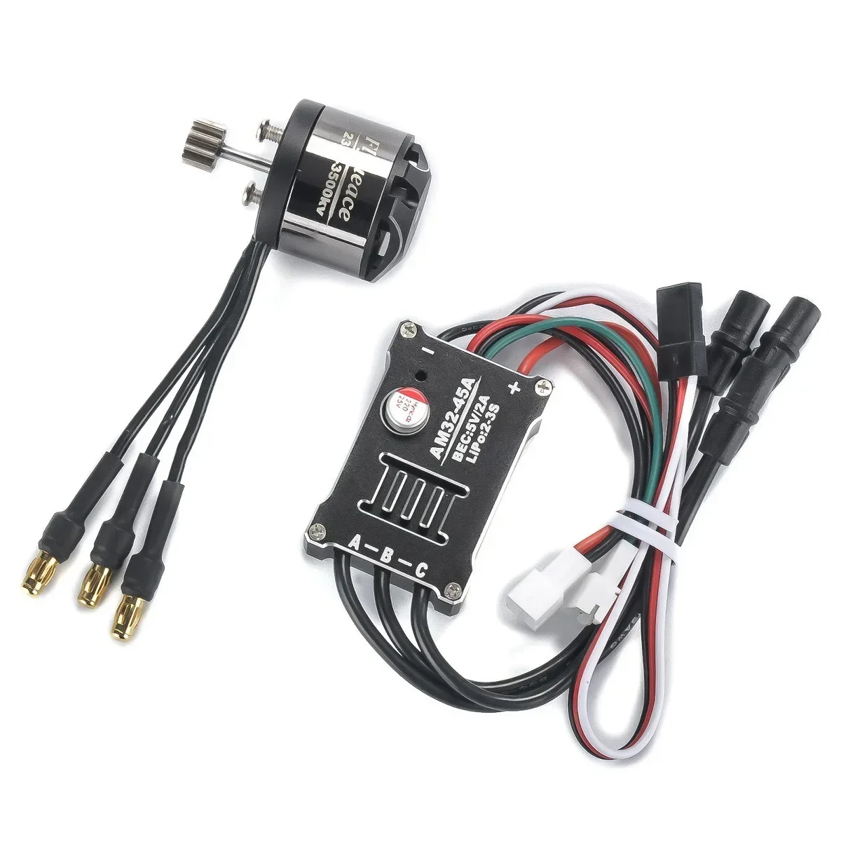 Fotografia 4: Combo de Motor Brushless de Rotor Externo 45A ESC 2322 3500KV para Carro RC MN300 1/12 - Acessórios de Upgrade para Crawler