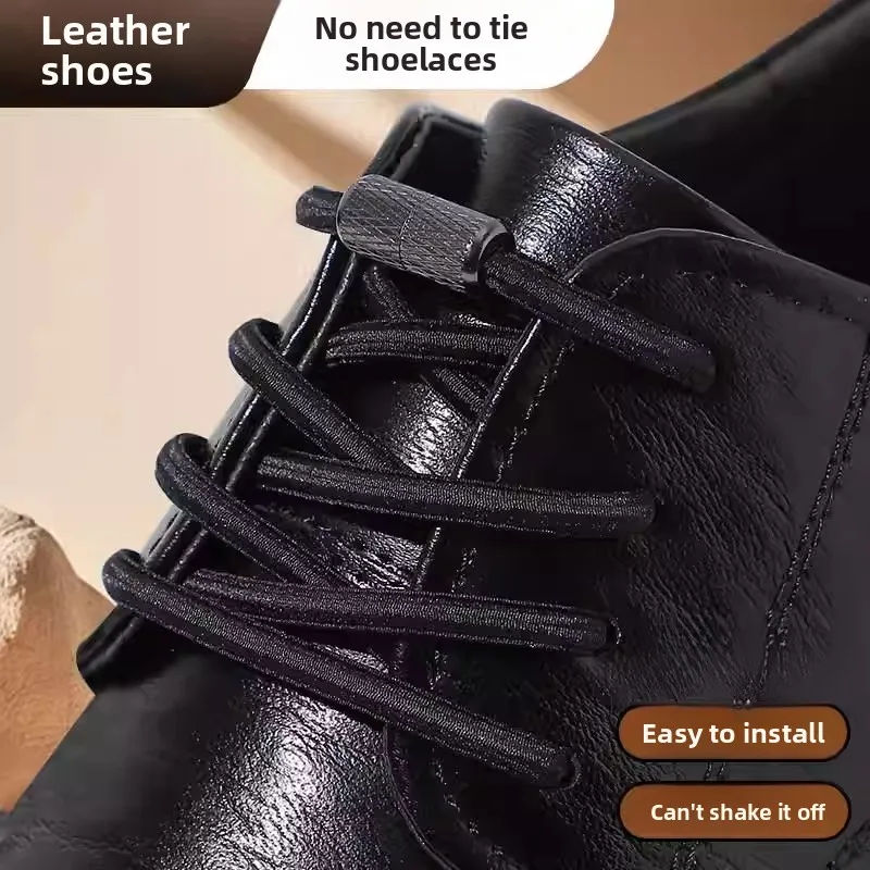 

Черные эластичные шнурки без завязок для мужчин с фиксирующей пряжкой, растягивающиеся шнурки для ленивых, мужские стильные ремешки для обуви без застежек.