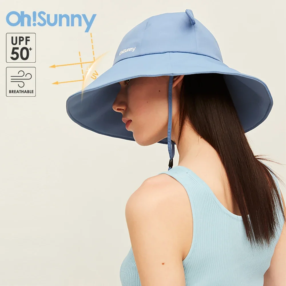 

OhSunny Women Bucket Hats UPF 50+ Sun Protection Summer Traveling Sports Fashion Sunscreen Foldable Fisherman Cap with Cute Ear