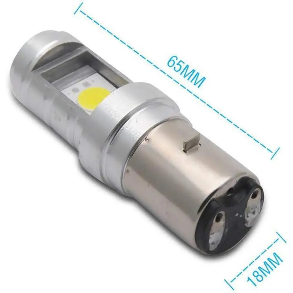 2Pcs BA20D H6 6V COB LED Hi/Lo Beam Motorcycle Front Light Bulbs Headlight Blub Motorbike Head Lamp BA20D