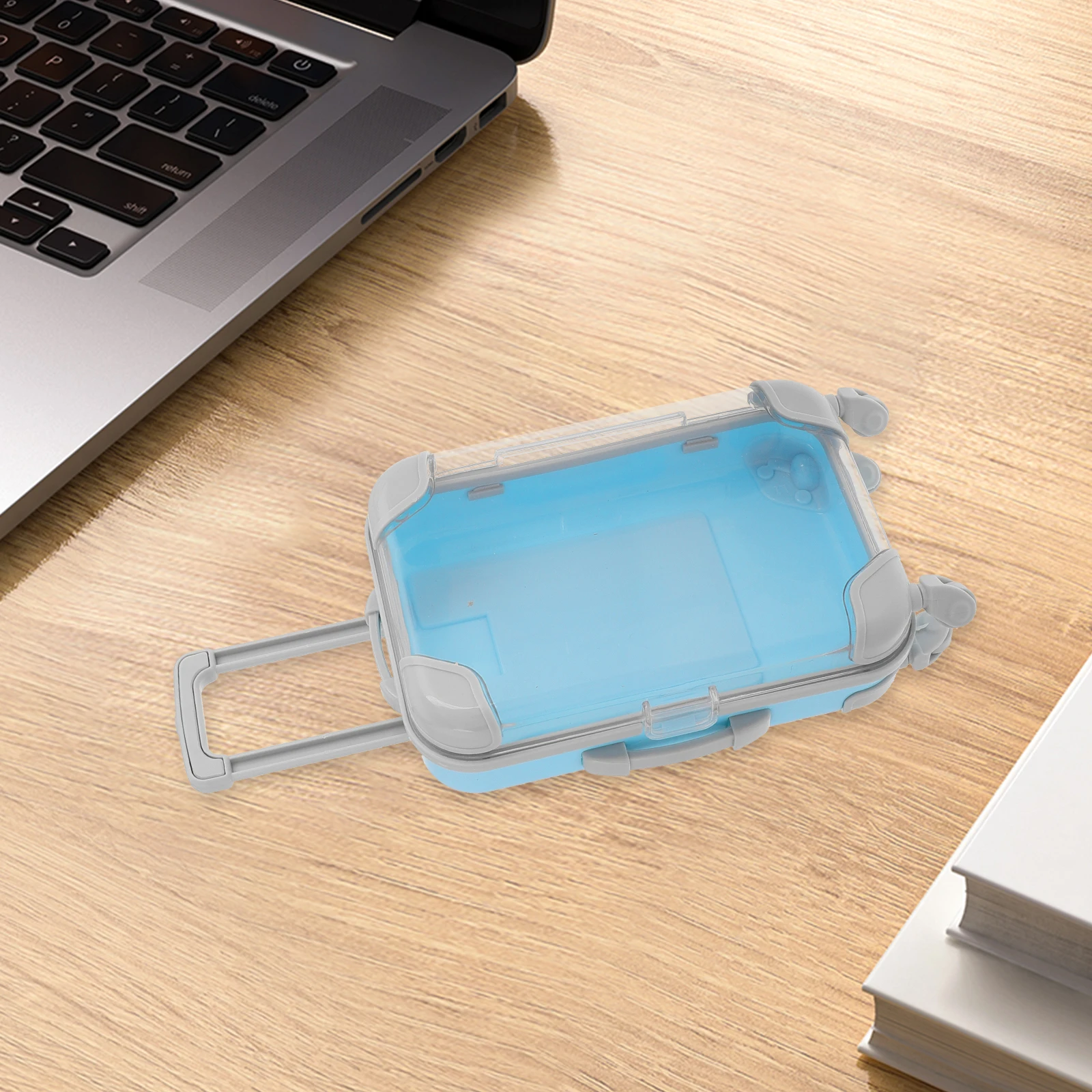 2Pcs Mini Trolley Case Thick Materials Portable Luggage Packaging Eyelash Storage Boxes Plastic Mini Makeup Boxes