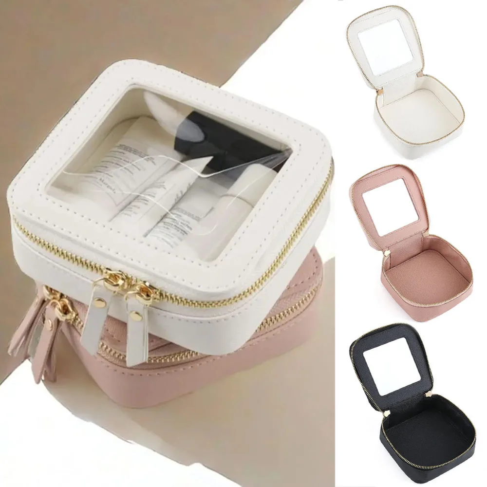 

Makeup Bag Cosmetics Pouch Storage Bag Washing Bag Travel Bag Toiletry Bag Zippers Transparent Portable Waterproof PU