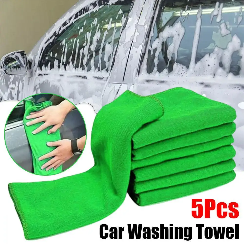 

5PCS Car Wash Microfiber Towel Plush Cleaning Drying Cloth Car Care Cloth Detailing Polishing Car Wash Towel