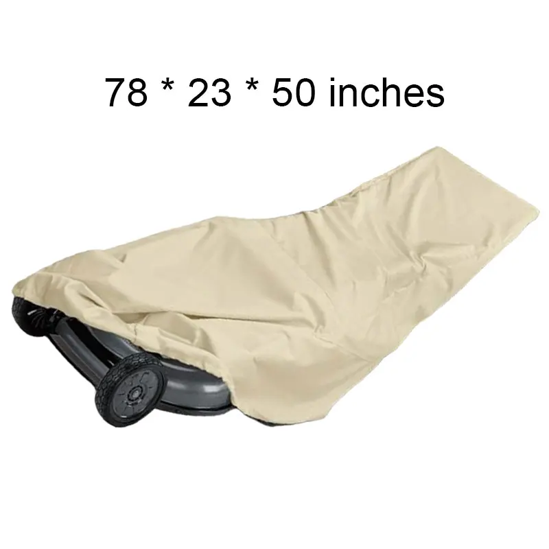 

Outdoor Garden Lawn Mower Cover Accessories Beige Color Lawn Mower Cover Oxford Cloth 8*23*50 Inches Protect Covers
